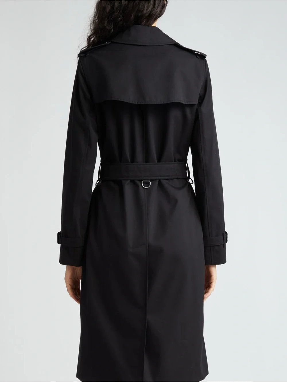 Burberry Black Double-Breasted Trench Coat with Belt - Picture 3 of 10